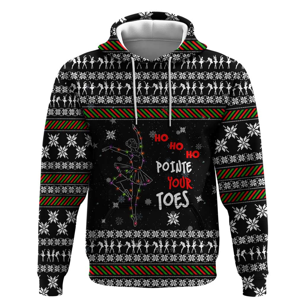 Ballet Pointe Christmas Design Hoodie Xmas Holiday Patterns - Wonder Print Shop
