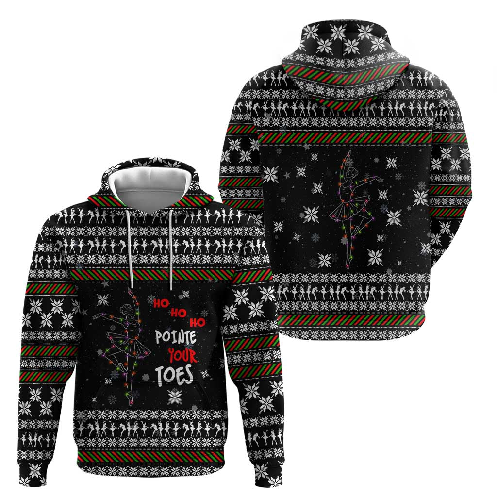Ballet Pointe Christmas Design Hoodie Xmas Holiday Patterns - Wonder Print Shop
