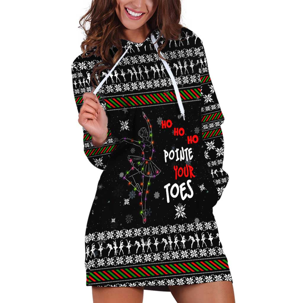 Ballet Pointe Christmas Design Hoodie Dress Xmas Holiday Patterns - Wonder Print Shop