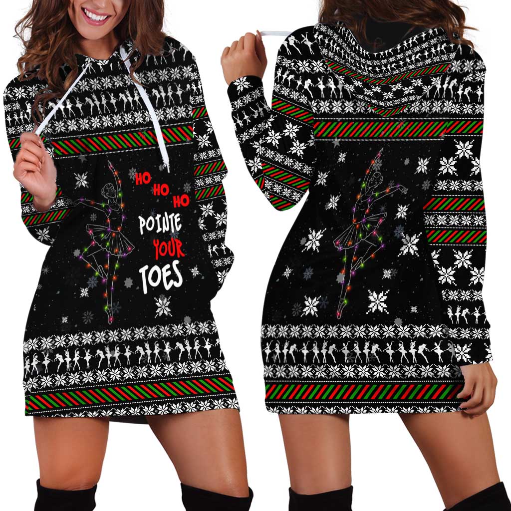 Ballet Pointe Christmas Design Hoodie Dress Xmas Holiday Patterns - Wonder Print Shop
