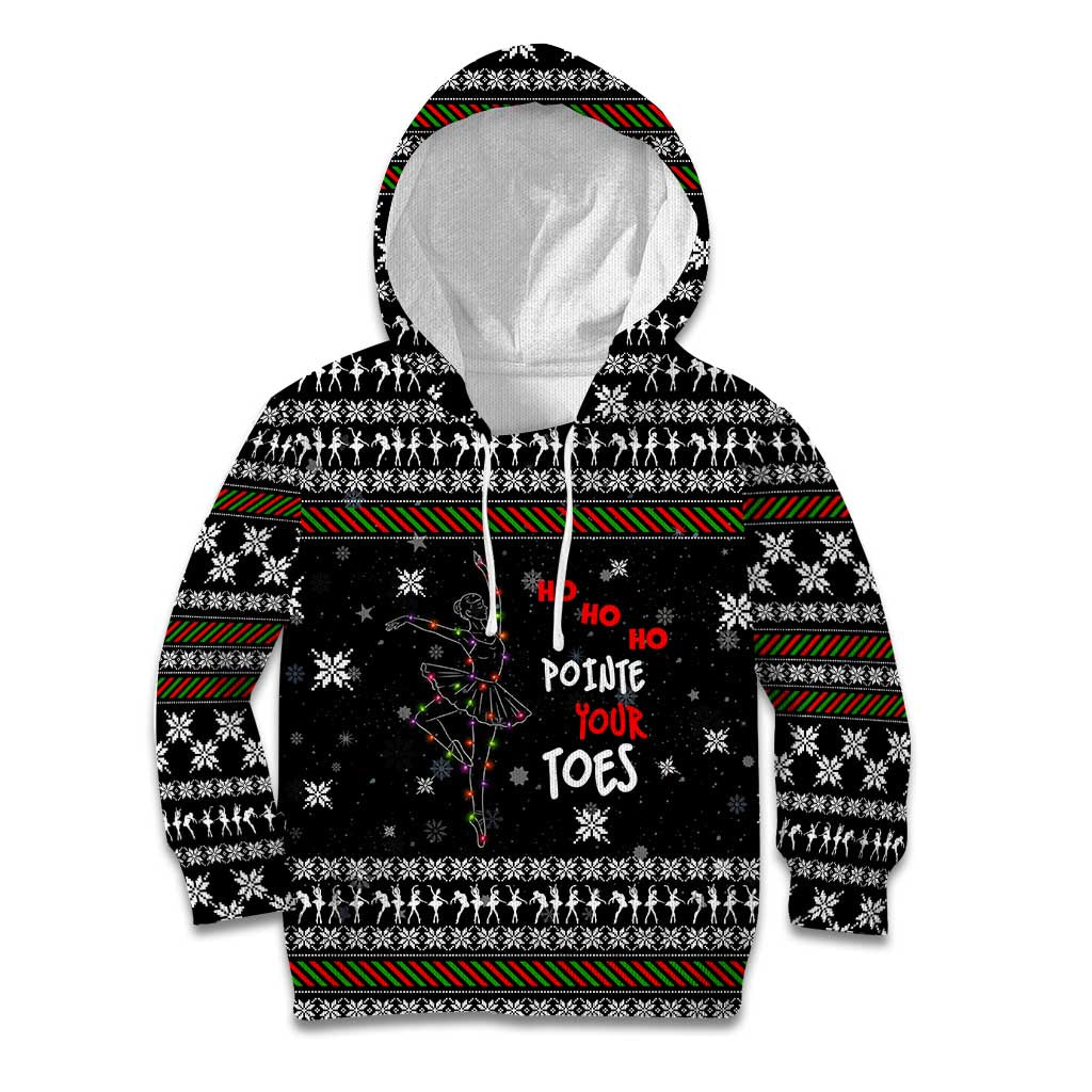 Ballet Pointe Christmas Design Kid Hoodie Xmas Holiday Patterns - Wonder Print Shop