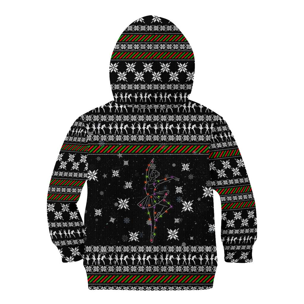 Ballet Pointe Christmas Design Kid Hoodie Xmas Holiday Patterns - Wonder Print Shop