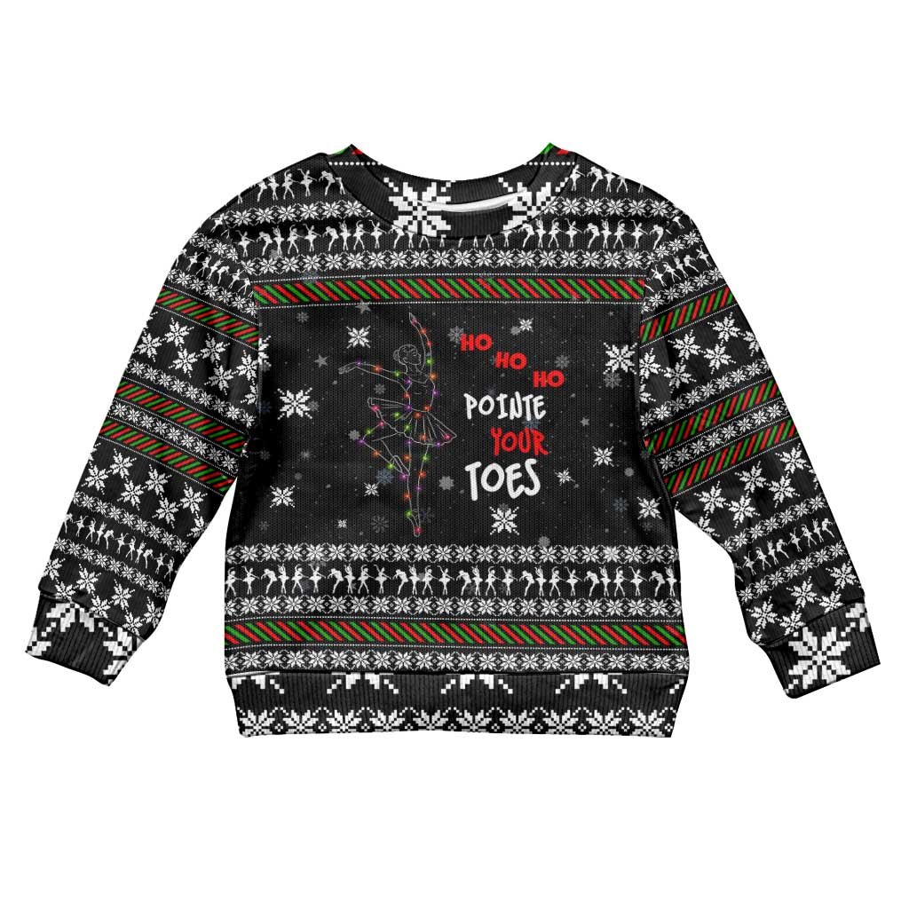 Ballet Pointe Christmas Design Kid Ugly Christmas Sweater Xmas Holiday Patterns - Wonder Print Shop
