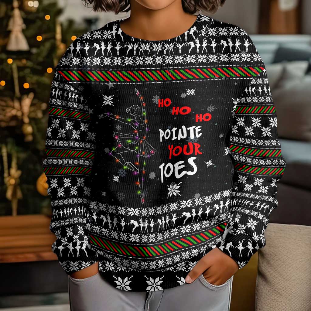 Ballet Pointe Christmas Design Kid Ugly Christmas Sweater Xmas Holiday Patterns - Wonder Print Shop