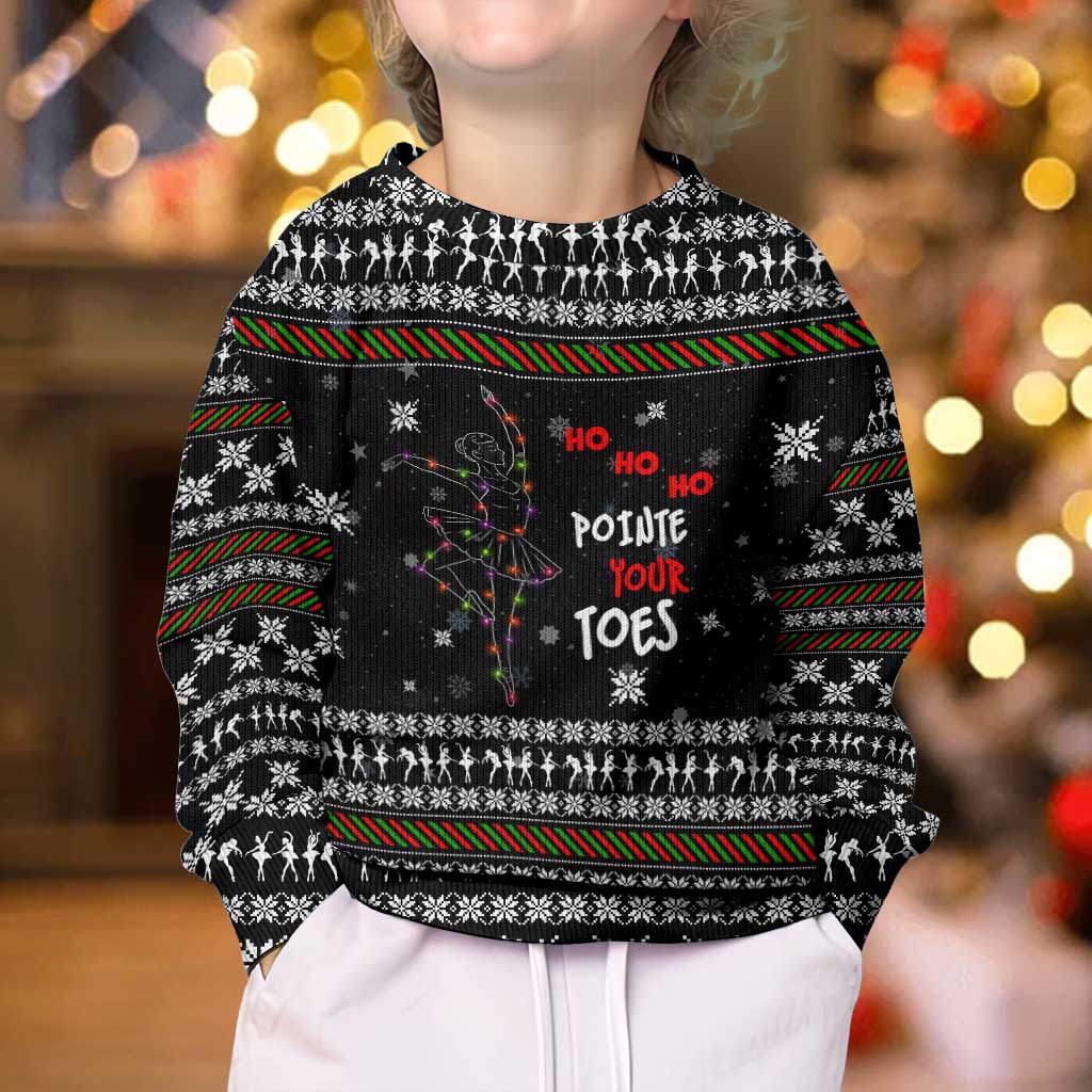Ballet Pointe Christmas Design Kid Ugly Christmas Sweater Xmas Holiday Patterns - Wonder Print Shop