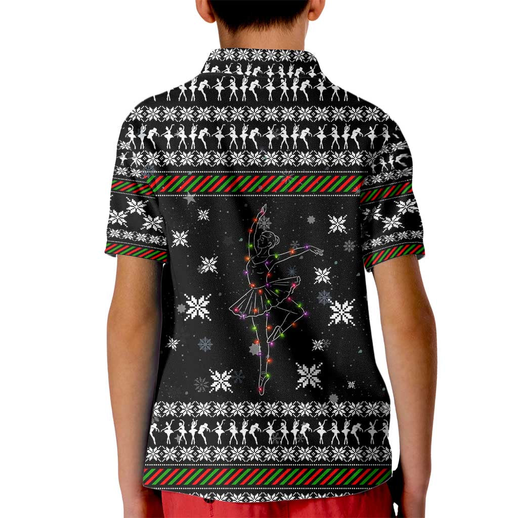 Ballet Pointe Christmas Design Kid Polo Shirt Xmas Holiday Patterns - Wonder Print Shop