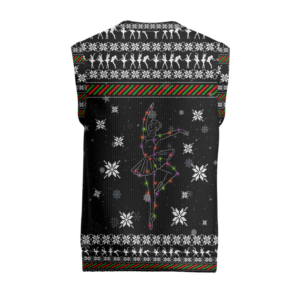 Ballet Pointe Christmas Design Christmas Knitted V-Neck Vest Xmas Holiday Patterns - Wonder Print Shop