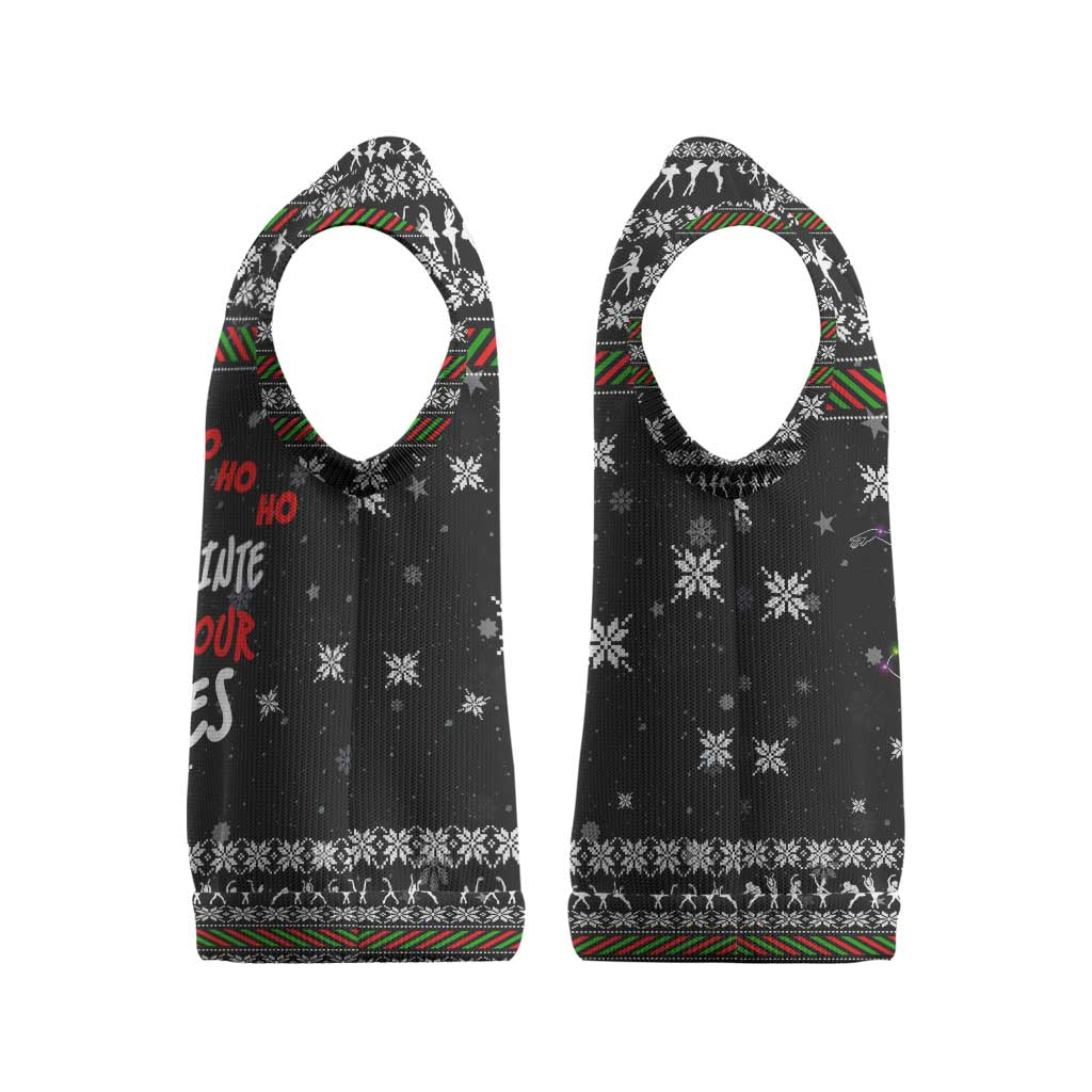 Ballet Pointe Christmas Design Christmas Knitted V-Neck Vest Xmas Holiday Patterns - Wonder Print Shop