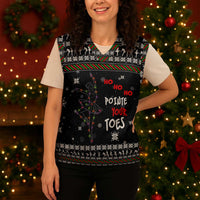 Ballet Pointe Christmas Design Christmas Knitted V-Neck Vest Xmas Holiday Patterns - Wonder Print Shop
