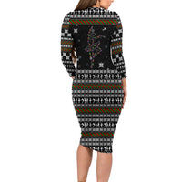 Ballet Pointe Christmas Design Long Sleeve Bodycon Dress Xmas Holiday Patterns - Wonder Print Shop