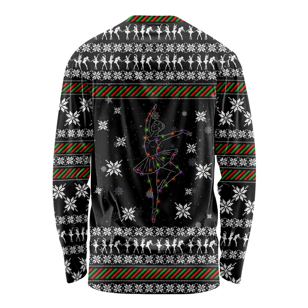 Ballet Pointe Christmas Design Long Sleeve Shirt Xmas Holiday Patterns - Wonder Print Shop