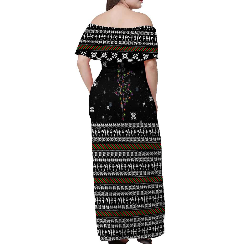 Ballet Pointe Christmas Design Off Shoulder Maxi Dress Xmas Holiday Patterns - Wonder Print Shop