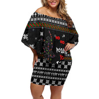 Ballet Pointe Christmas Design Off Shoulder Short Dress Xmas Holiday Patterns - Wonder Print Shop