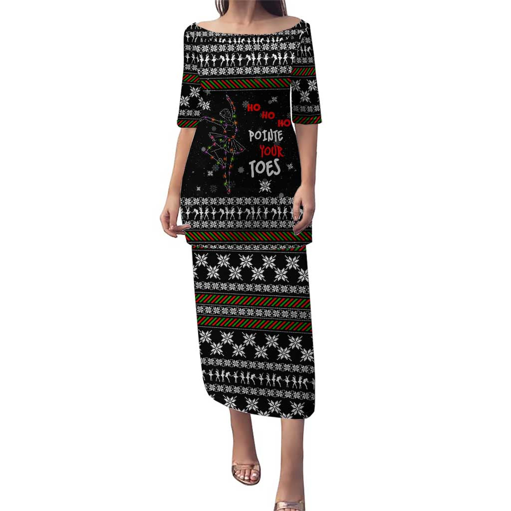 Ballet Pointe Christmas Design Puletasi Xmas Holiday Patterns - Wonder Print Shop