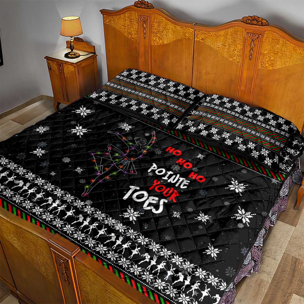 Ballet Pointe Christmas Design Quilt Bed Set Xmas Holiday Patterns - Wonder Print Shop