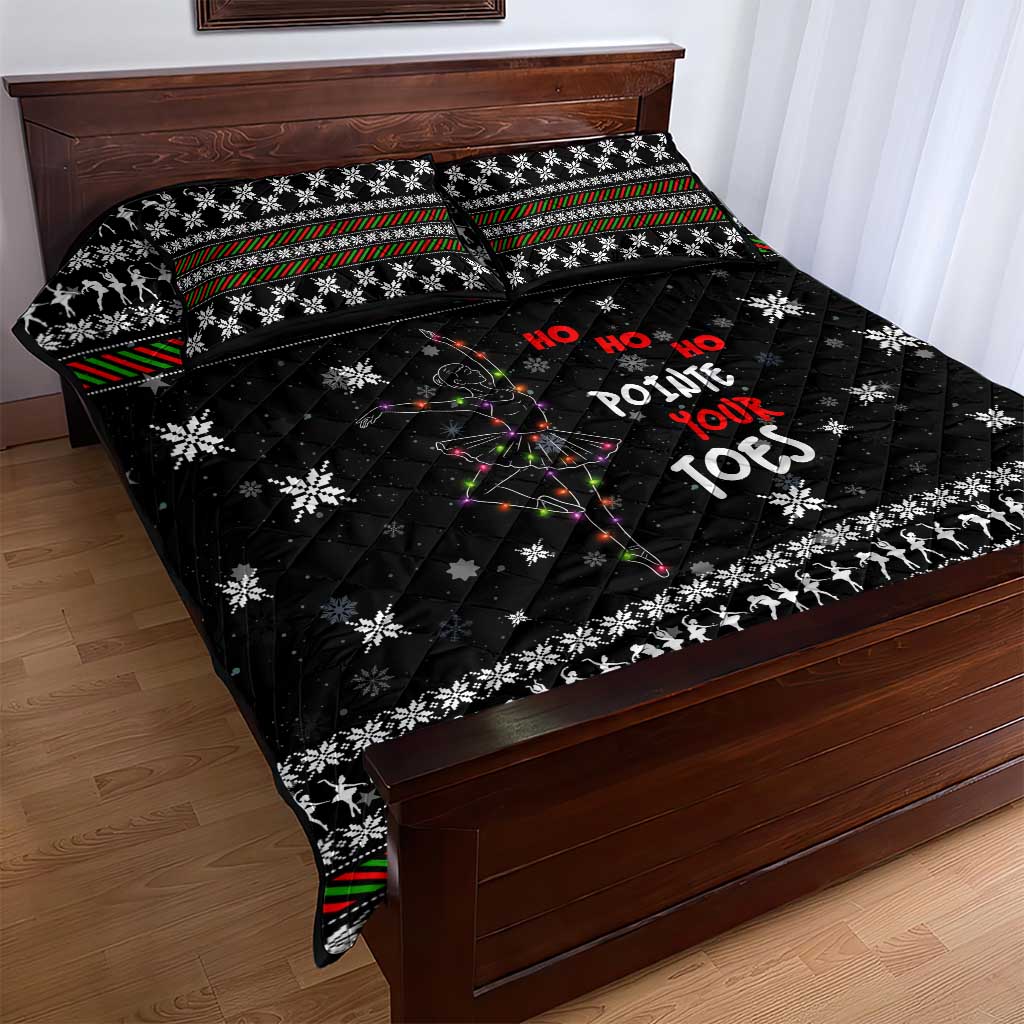 Ballet Pointe Christmas Design Quilt Bed Set Xmas Holiday Patterns - Wonder Print Shop