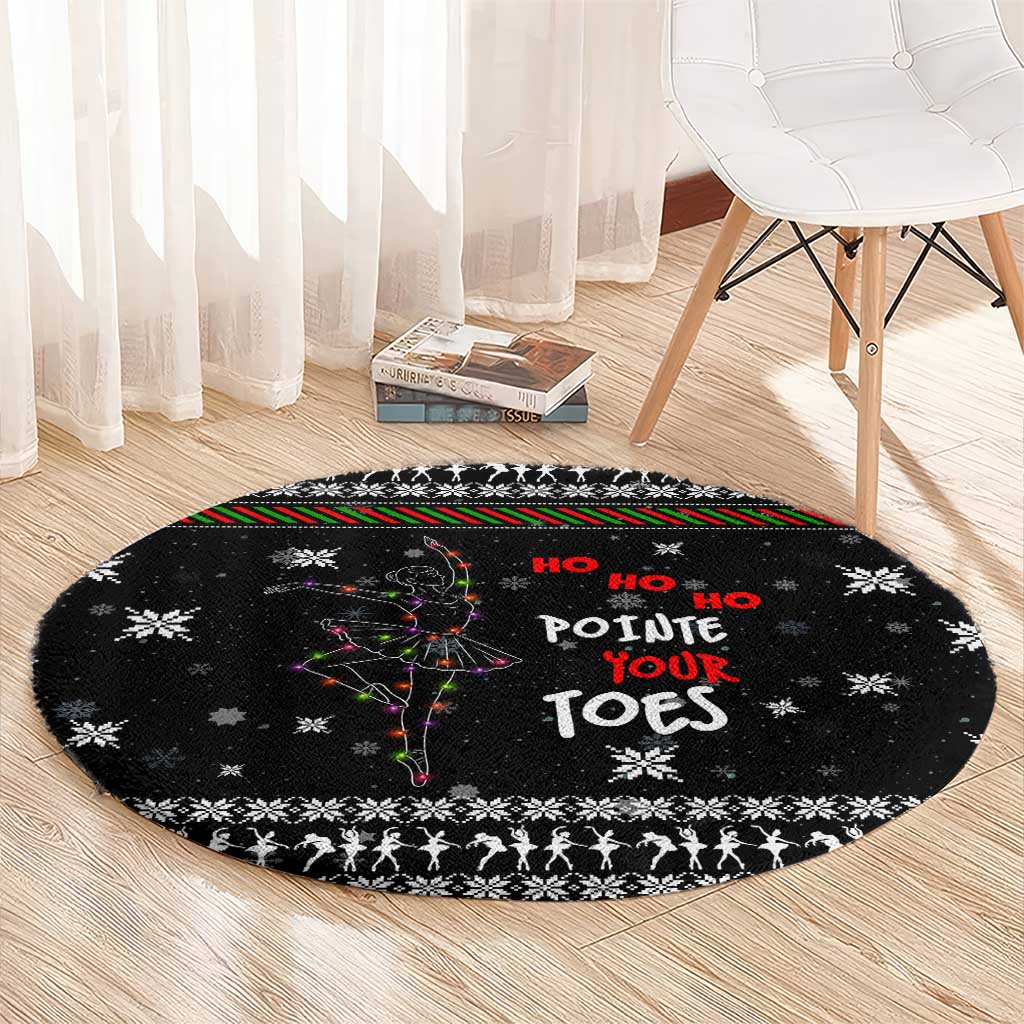 Ballet Pointe Christmas Design Round Carpet Xmas Holiday Patterns - Wonder Print Shop