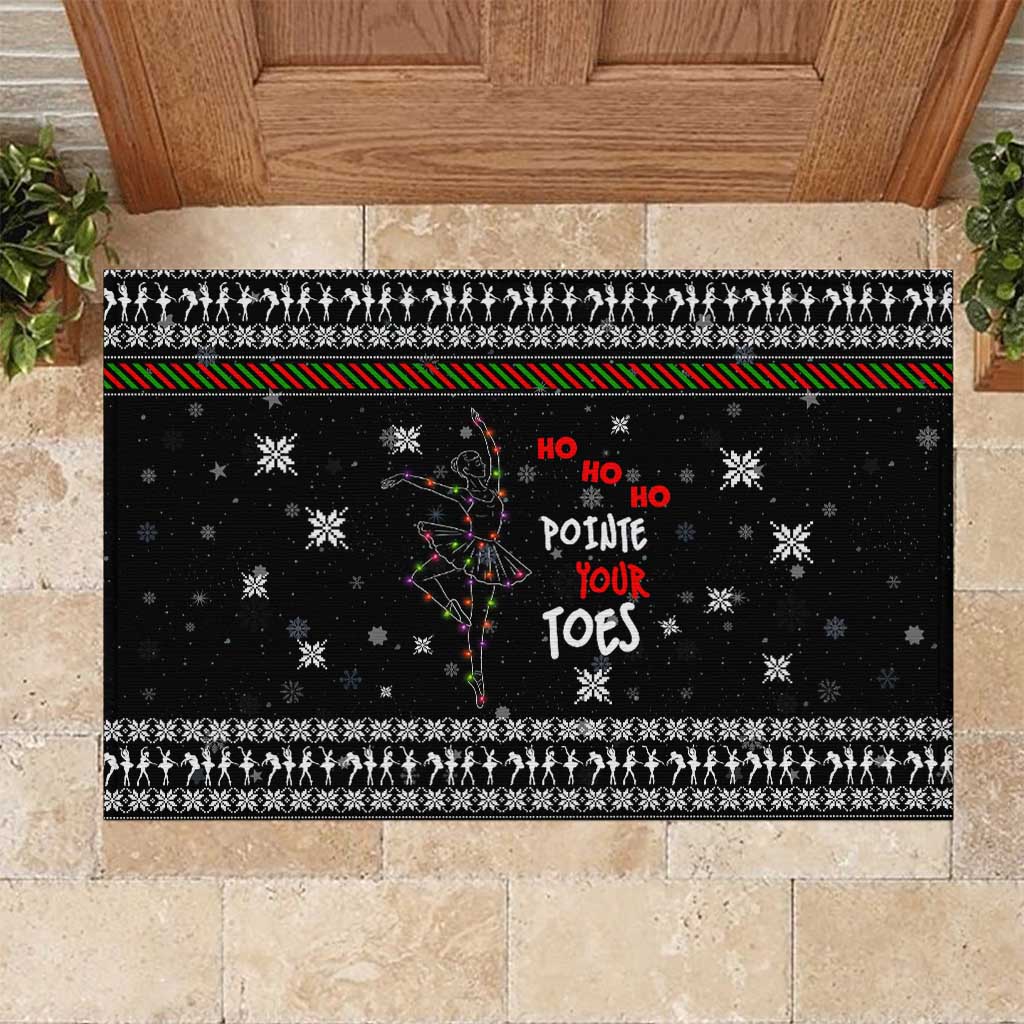 Ballet Pointe Christmas Design Rubber Doormat Xmas Holiday Patterns - Wonder Print Shop