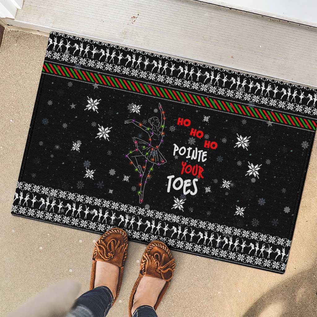 Ballet Pointe Christmas Design Rubber Doormat Xmas Holiday Patterns - Wonder Print Shop