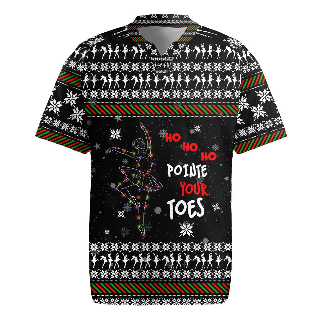 Ballet Pointe Christmas Design Rugby Jersey Xmas Holiday Patterns - Wonder Print Shop
