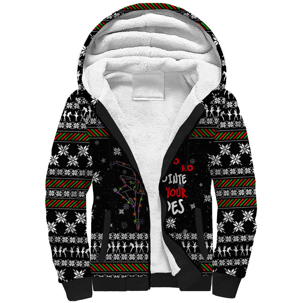 Ballet Pointe Christmas Design Sherpa Hoodie Xmas Holiday Patterns - Wonder Print Shop
