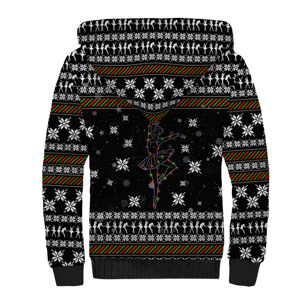 Ballet Pointe Christmas Design Sherpa Hoodie Xmas Holiday Patterns - Wonder Print Shop