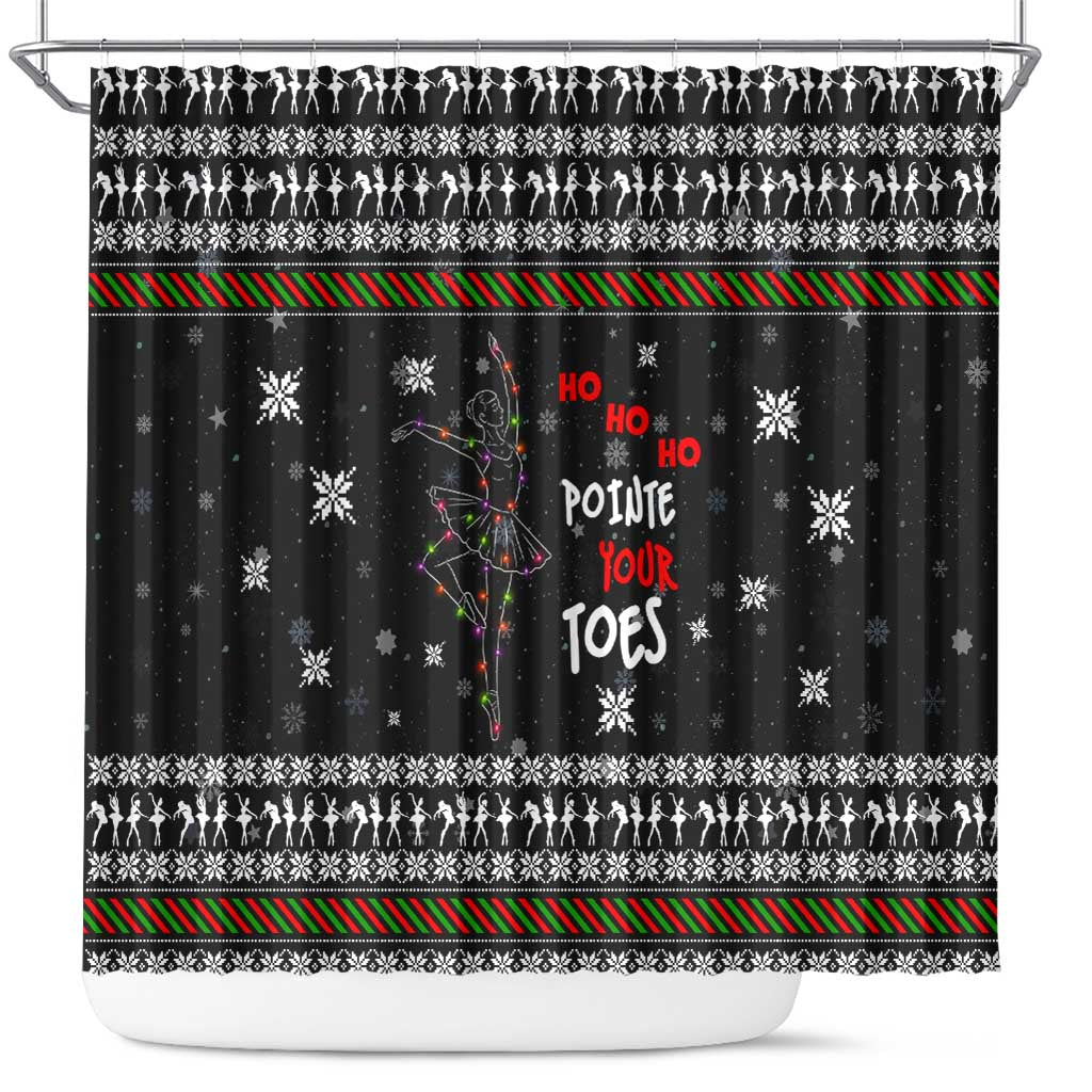 Ballet Pointe Christmas Design Shower Curtain Xmas Holiday Patterns - Wonder Print Shop
