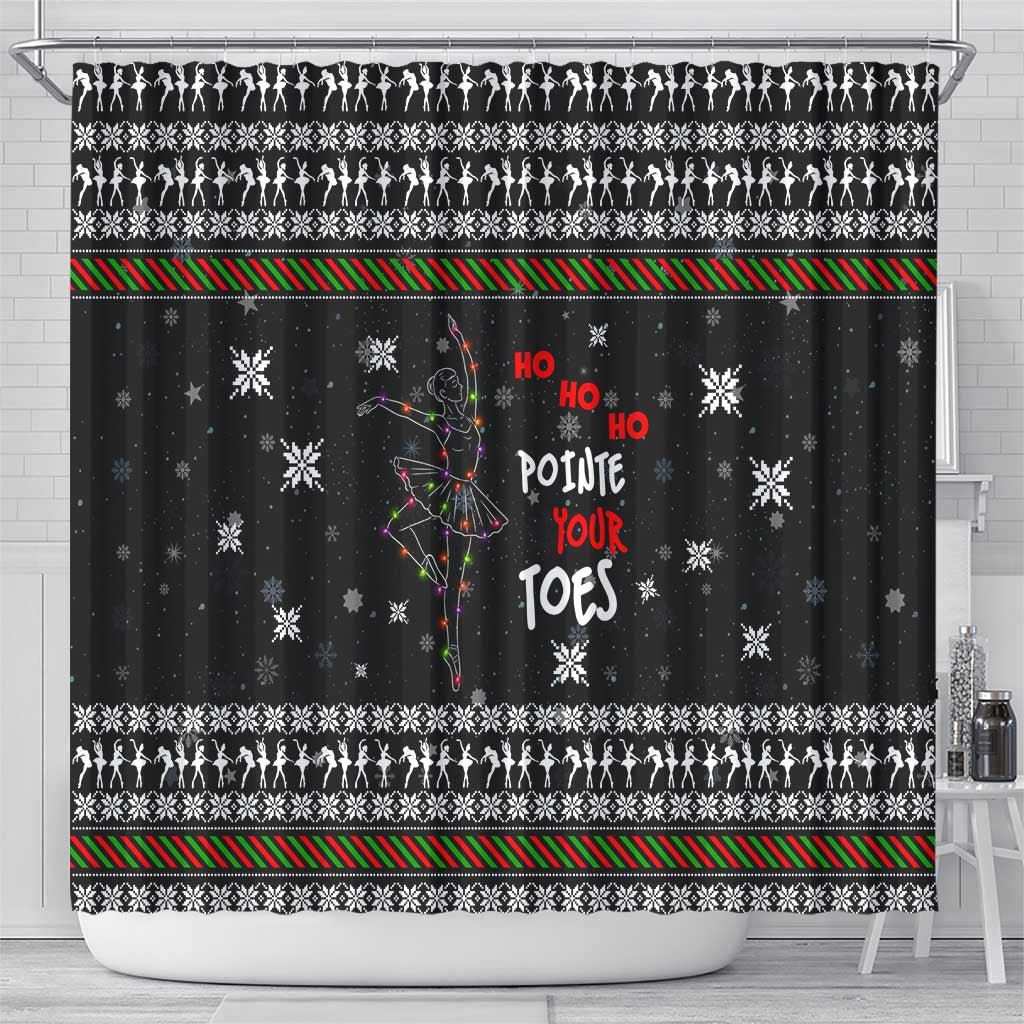 Ballet Pointe Christmas Design Shower Curtain Xmas Holiday Patterns - Wonder Print Shop