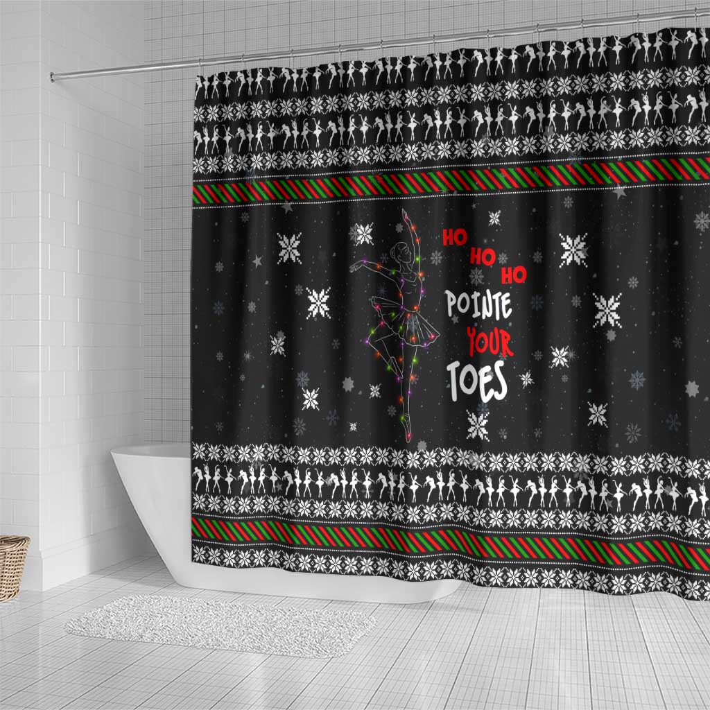 Ballet Pointe Christmas Design Shower Curtain Xmas Holiday Patterns - Wonder Print Shop