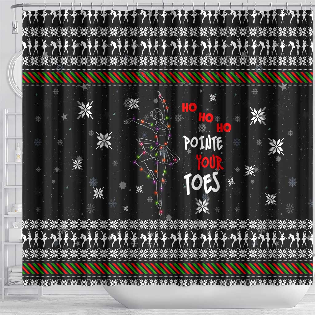 Ballet Pointe Christmas Design Shower Curtain Xmas Holiday Patterns - Wonder Print Shop