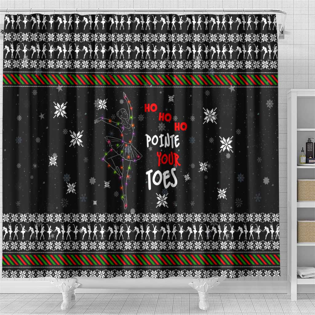 Ballet Pointe Christmas Design Shower Curtain Xmas Holiday Patterns - Wonder Print Shop