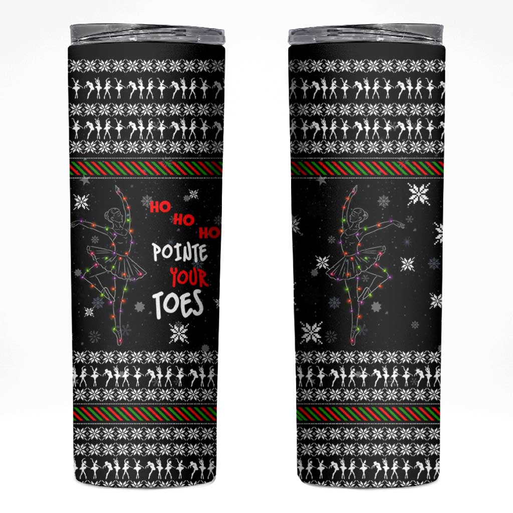 Ballet Pointe Christmas Design Skinny Tumbler Xmas Holiday Patterns - Wonder Print Shop