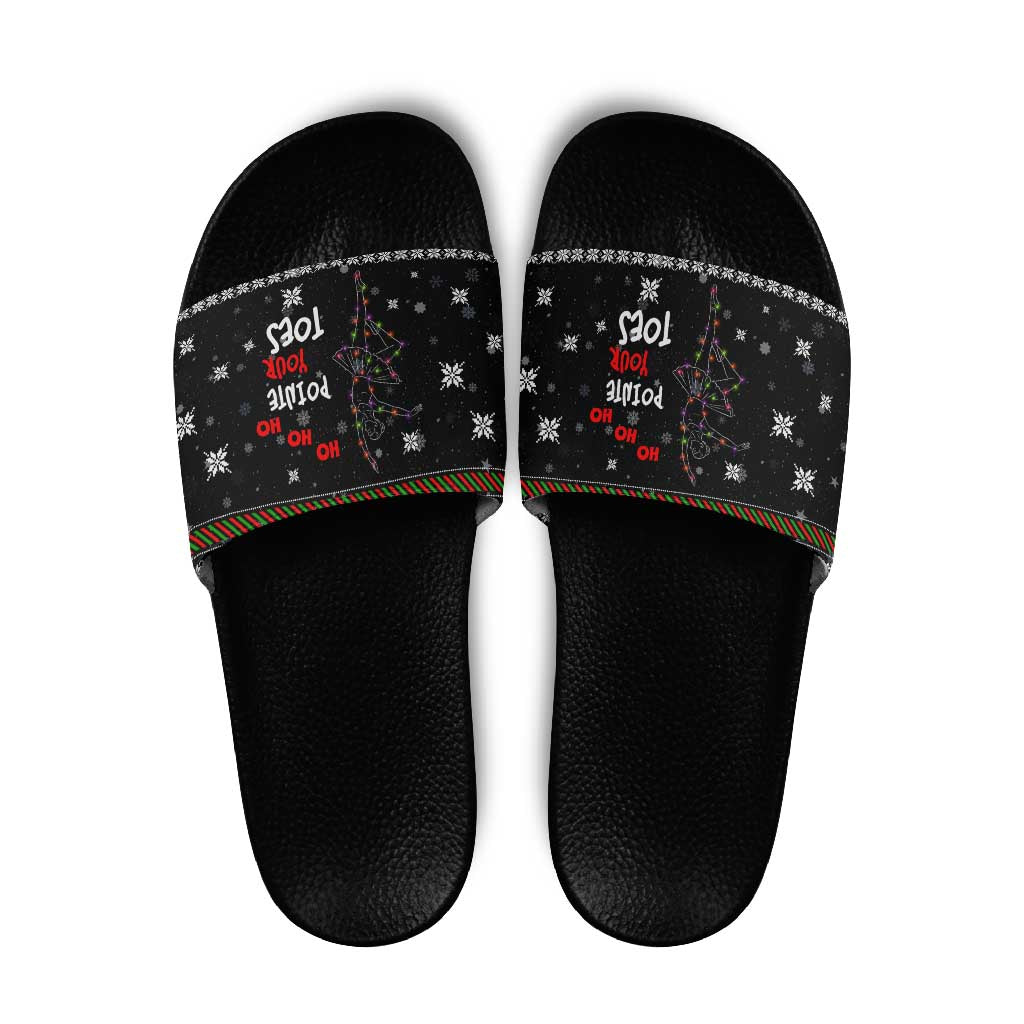 Ballet Pointe Christmas Design Slide Sandals Xmas Holiday Patterns - Wonder Print Shop