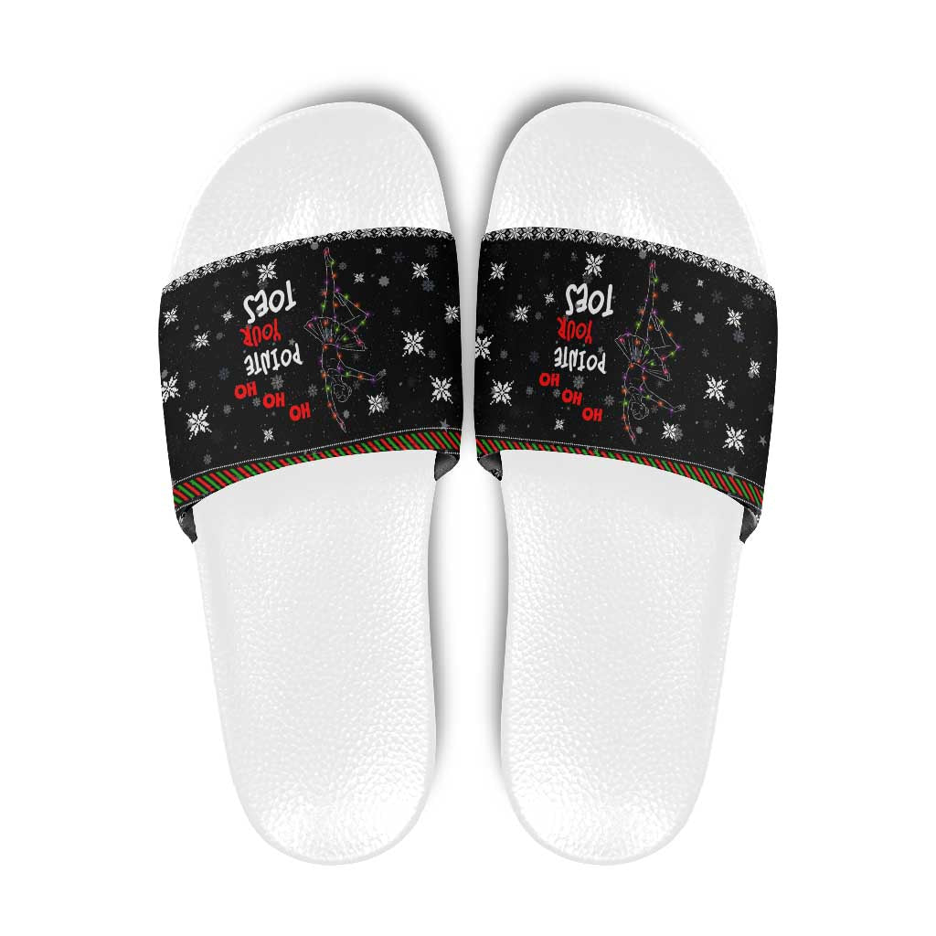Ballet Pointe Christmas Design Slide Sandals Xmas Holiday Patterns - Wonder Print Shop