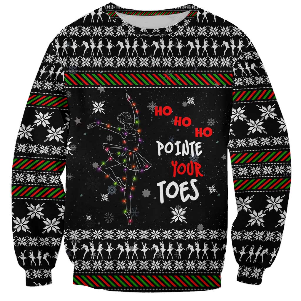 Ballet Pointe Christmas Design Sweatshirt Xmas Holiday Patterns - Wonder Print Shop