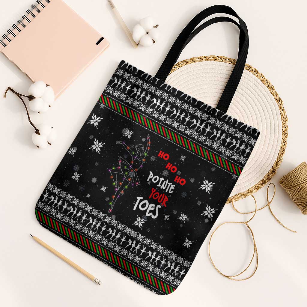 Ballet Pointe Christmas Design Tote Bag Xmas Holiday Patterns - Wonder Print Shop