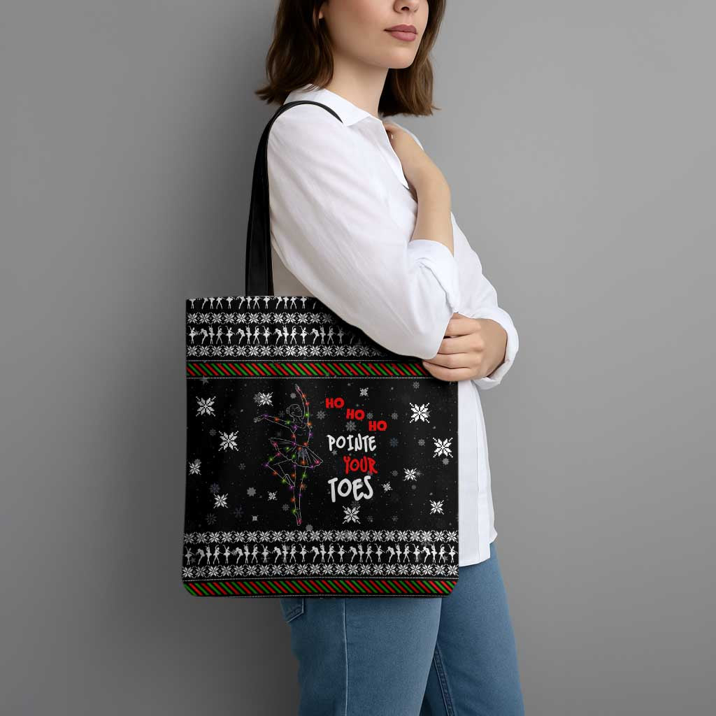 Ballet Pointe Christmas Design Tote Bag Xmas Holiday Patterns - Wonder Print Shop