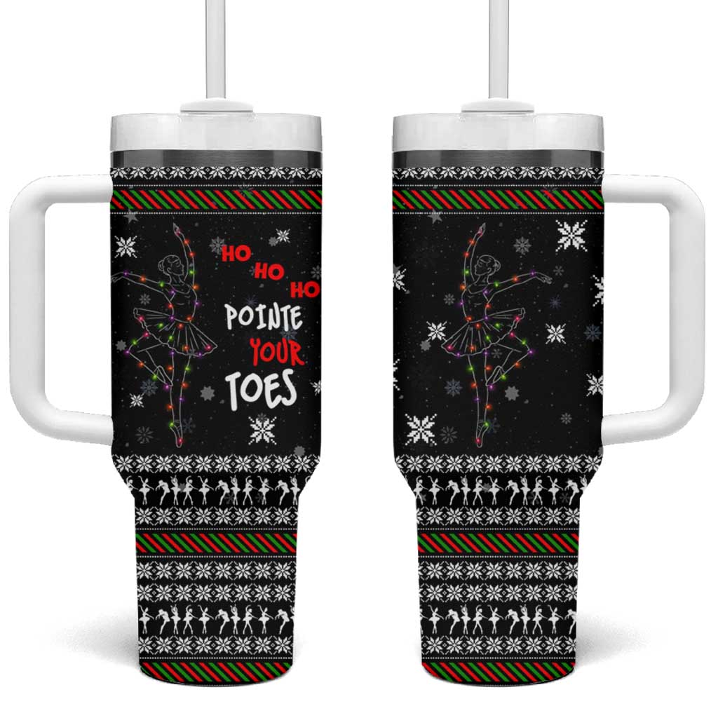 Ballet Pointe Christmas Design Tumbler With Handle Xmas Holiday Patterns - Wonder Print Shop