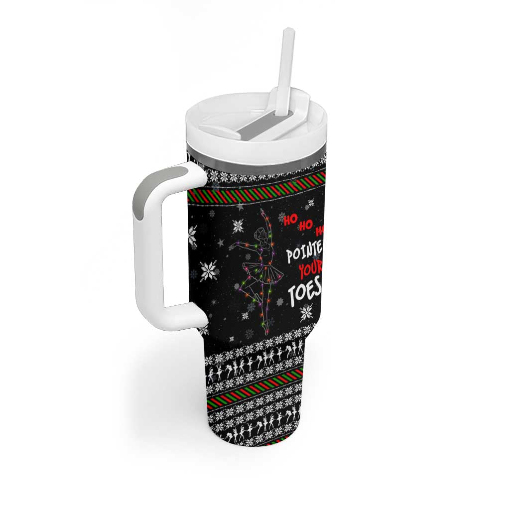 Ballet Pointe Christmas Design Tumbler With Handle Xmas Holiday Patterns - Wonder Print Shop