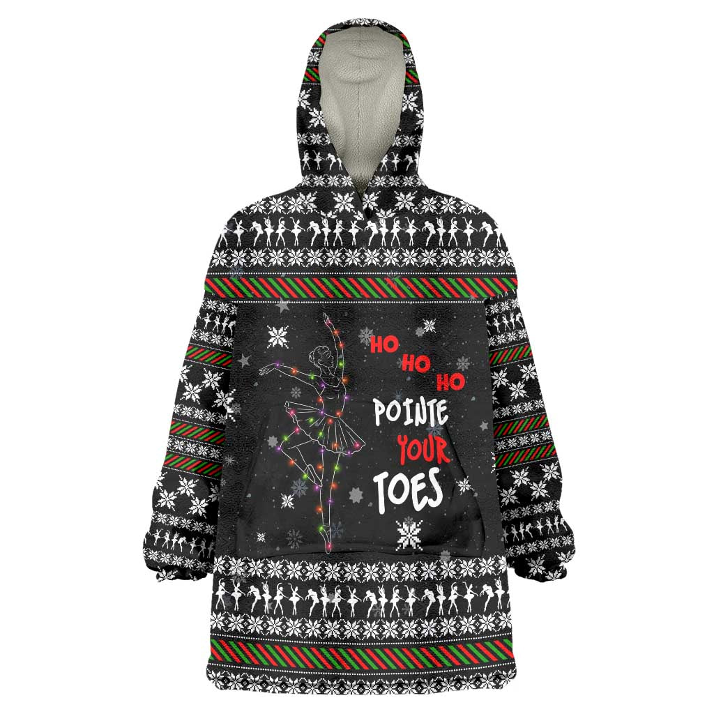 Ballet Pointe Christmas Design Wearable Blanket Hoodie Xmas Holiday Patterns - Wonder Print Shop