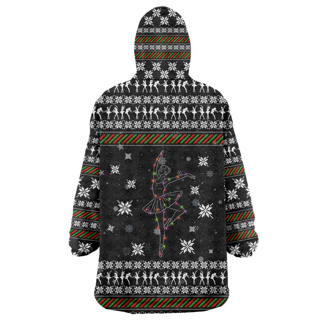 Ballet Pointe Christmas Design Wearable Blanket Hoodie Xmas Holiday Patterns - Wonder Print Shop