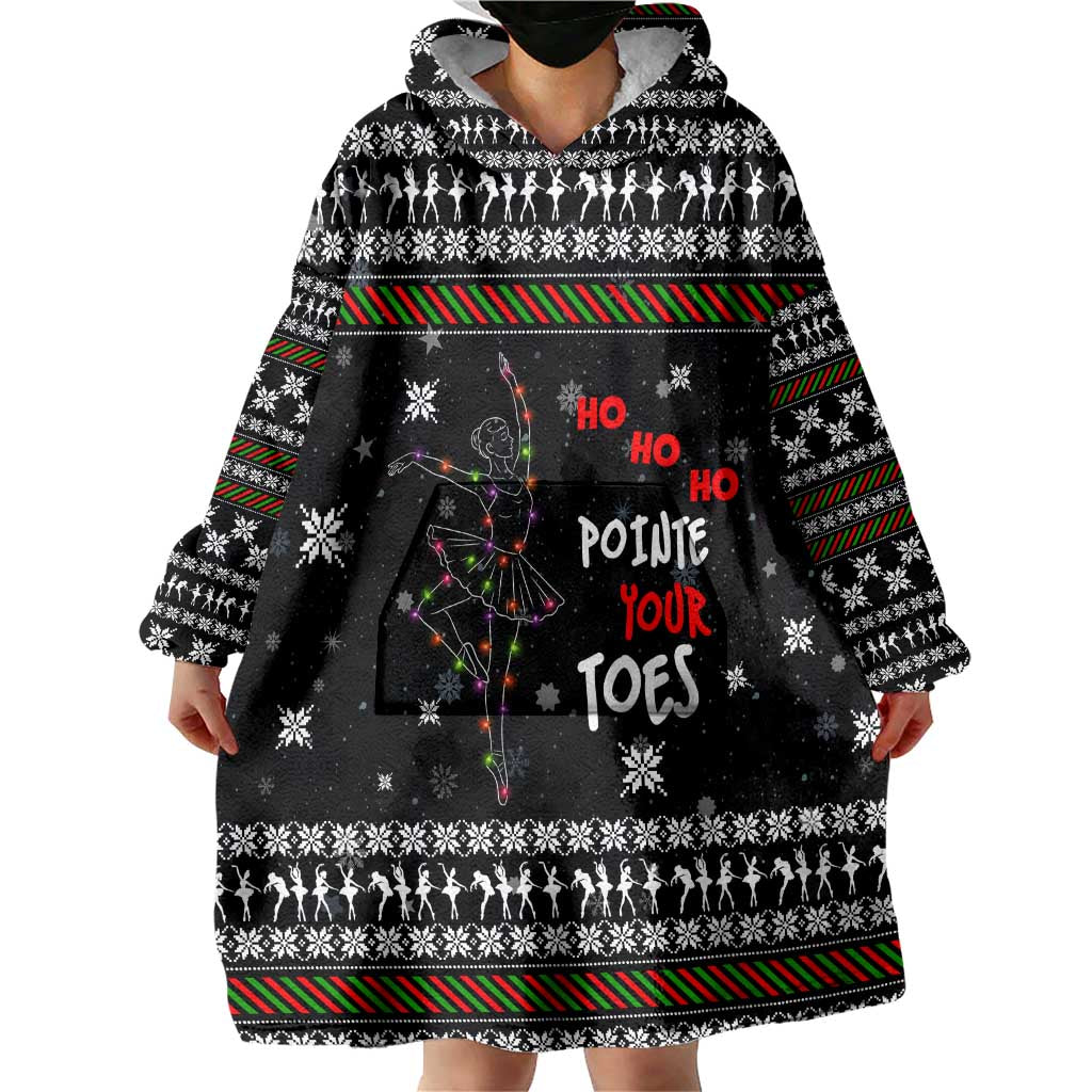 Ballet Pointe Christmas Design Wearable Blanket Hoodie Xmas Holiday Patterns - Wonder Print Shop