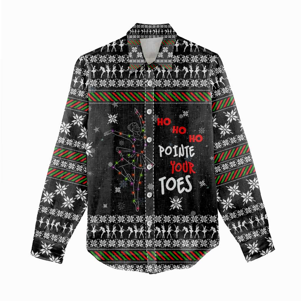 Ballet Pointe Christmas Design Women Casual Shirt Xmas Holiday Patterns - Wonder Print Shop