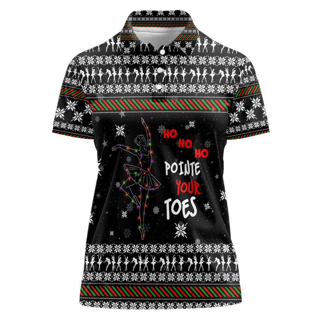Ballet Pointe Christmas Design Women Polo Shirt Xmas Holiday Patterns - Wonder Print Shop
