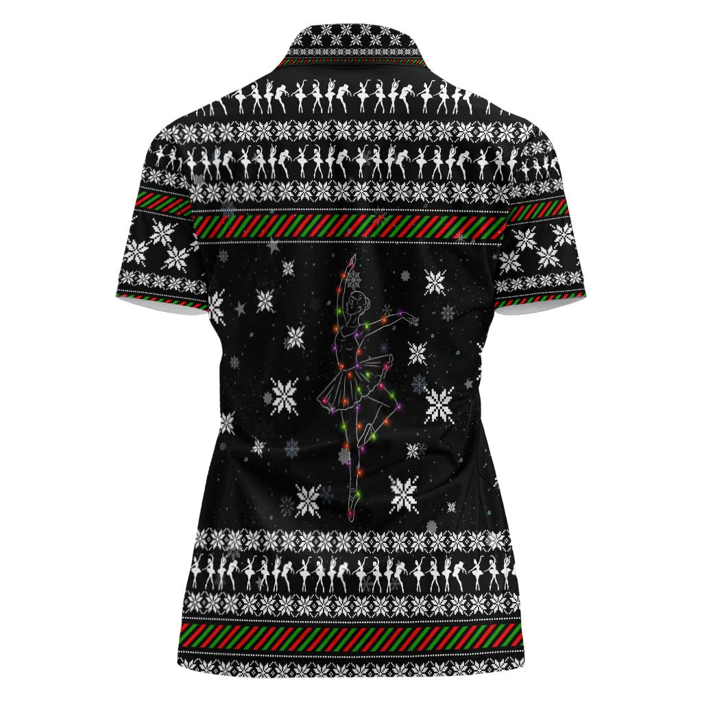 Ballet Pointe Christmas Design Women Polo Shirt Xmas Holiday Patterns - Wonder Print Shop