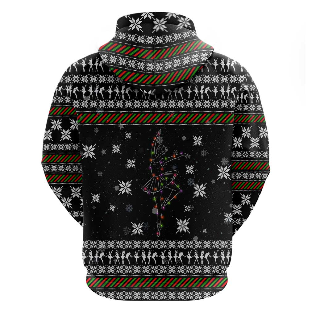 Ballet Pointe Christmas Design Zip Hoodie Xmas Holiday Patterns - Wonder Print Shop
