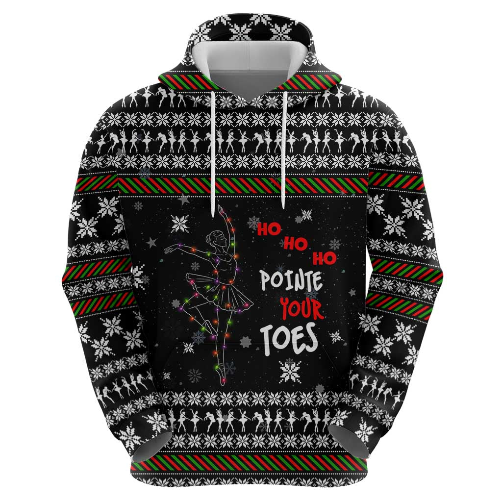 Ballet Pointe Christmas Design Zip Hoodie Xmas Holiday Patterns - Wonder Print Shop