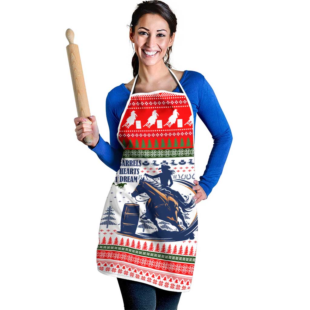 Barrel Racing Christmas Apron Xmas Holiday Patterns - Wonder Print Shop