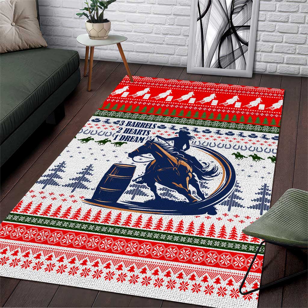 Barrel Racing Christmas Area Rug Xmas Holiday Patterns - Wonder Print Shop