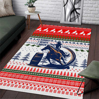 Barrel Racing Christmas Area Rug Xmas Holiday Patterns - Wonder Print Shop